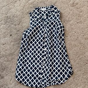 Crown & Ivy Navy and White Tank Top